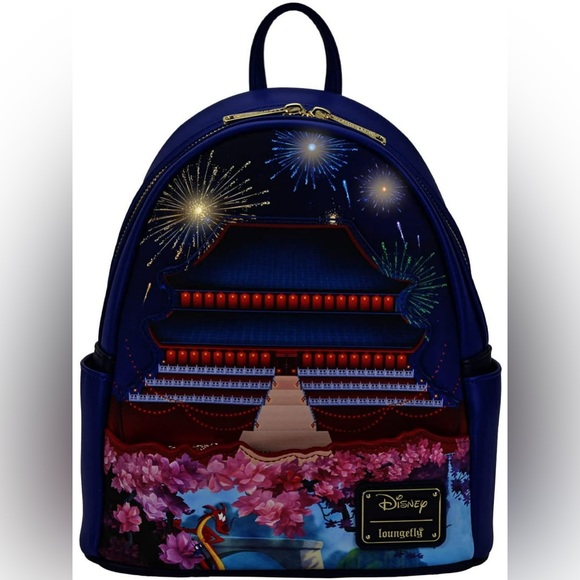 Loungefly Disney Mulan Castle Light Up Mini Backpack - Picture 4 of 5